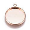 Ion Plating(IP) 304 Stainless Steel Pendant Cabochon Settings STAS-G127-13-16mm-RG-1