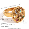 304 Stainless Steel Rhinestone Finger Rings WG3D517-02-2