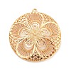 Rack Plating Brass Hollow Pendants KK-P244-08KCG-1