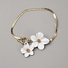 Alloy White Flower Charm Anklets for Women AJEW-WH0696-098-1