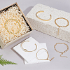 Synthetic Non-magnetic Hematite & Brass & Stainless Steel Cuff Bangles & Link & Charm Bracelets Sets BJEW-PH0004-44-5