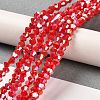 Opaque Solid Color Electroplate Glass Beads Strands X1-GLAA-F029-P4mm-A02-4