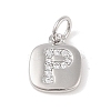 Rack Plating Brass Micro Pave CLear Cubic Zirconia Charms KK-E110-14P-P-1