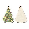 Single Face Christmas Printed Wood Big Pendants WOOD-D025-40-1
