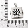 Brass Cubic Zirconia & Paua Shell Pendants KK-G553-01C-P-3