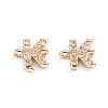 Brass Micro Pave Cubic Zirconia Letter Links ZIRC-I042-16G-K-1
