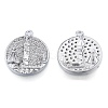 Brass Micro Pave Clear Cubic Zirconia Pendants KK-N216-566P-1