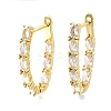 Brass Micro Pave Clear Cubic Zirconia Hoop Earrings EJEW-Z121-11G-4