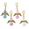 32Pcs 4 Styles Acrylic & Alloy Heart Angel Pendant Decorations HJEW-FS00040-04-1