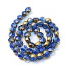 Half Plated Electroplate Transparent Glass Beads Strands EGLA-E060-02A-HP08-2