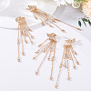 2 Pairs Star Alloy Rhinestone Dangle Stud Earrings for Women EJEW-LP0001-77G-3