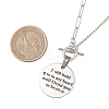 Alloy Disc with Word Pendant 304 Stainless Steel Mixed Chain OT Necklaces NJEW-JN05867-3