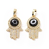 Brass Micro Pave Cubic Zirconia Pendants ZIRC-F136-03G-02-2