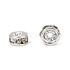 Rack Plating Rondelle Brass Grade A Crystal Rhinestone Spacer Beads X-RB-D300-S-3