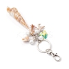 3Pcs Opaque Acrylic Imitation Shell & Synthetic Turquoise Keychain KEYC-JKC01337-5