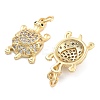 Brass Pave Clear Cubic Zirconia Pendants KK-U009-12F-G-2