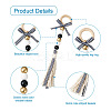 Crafans 4Pcs 2 Style Senior Year Theme Hemp Rope Tassels Pendant Decorations HJEW-CF0001-17-4