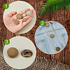 60Pcs 3 Style Brass Shank Buttons BUTT-GA0001-13-3