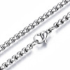 Non-Tarnish 201 Stainless Steel Box Chains Necklace with Lobster Claw Clasps for Men Women STAS-T062-01-1