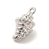 Marine Animal Theme Platinum  Brass Micro Pave Clear Cubic Zirconia Pendants KK-U031-01P-05-2