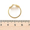 Rectangle 304 Stainless Steel White Shell Cuff Rings for Women RJEW-G346-04G-02-5