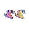 Ion Plating(IP) 304 Stainless Steel Heart Stud Earrings for Women EJEW-F300-09MC-1