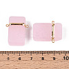 Glass Rectangle Links Connector Charms GLAA-T023-42B-3