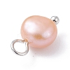 Natural Cultured Freshwater Pearl Charms X-PALLOY-JF01099-02-5