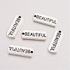 Tibetan Style Alloy Rectangle with Word Beautiful Pendants TIBEP-Q043-063-RS-1