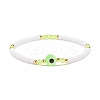 Resin Evil Eye & Acrylic Beaded Stretch Bracelet for Women BJEW-JB08609-03-1