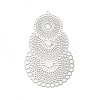 Rack Plating Brass Filigree Big Pendants KKC-K001-07P-1