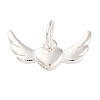 925 Sterling Silver Wing Heart Charms STER-A032-06S-1