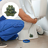 Resin Cute Frog Covers Toilet Bolts DJEW-WH0042-69-6