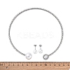 Round Plastic Imitation Pearl Stud Earrings & Cubic Zirconia Rhinestone Cuff Choker Necklaces Sets SJEW-U003-05P-5