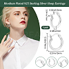 1Pair 925 Sterling Silver Hoop Earrings STER-BBC0007-73S-2