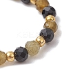 Natural Labradorite Beaded Stretch Rings RJEW-JR00867-07-4
