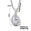 Brass Rhinestone Teardrop Pendant Necklaces for Women AT5117-2-1