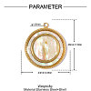304 Stainless Steel & Natural Shell Pendants STAS-OY018-35G-2