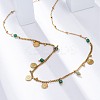 304 Stainless Steel Rhinestone Disc Bib Necklaces NJEW-U026-02G-2