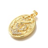 Rack Plating Brass Micro Pave Cubic Zirconia Pendants KK-Z086-67G-01-2