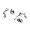 Tarnish Resistant 304 Stainless Steel Greek Alphabet Stud Earrings STAS-D007-07P-18-2