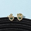 Brass Micro Pave Cubic Zirconia Heart Stud Earrings EJEW-K267-31G-2