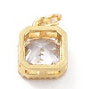 Real 18K Gold Plated Brass Inlaid Cubic Zirconia Charms ZIRC-L100-073G-07-3