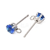304 Stainless Steel Micro Pave Cubic Zirconia Stud Earring Findings STAS-H240-56P-09-2