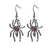 Alloy Rhinestone Spider Dangle Earrings EJEW-JE06655-01-1