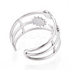 304 Stainless Steel Cuff Rings Components X-STAS-N113-03P-3