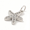 Rack Plating Brass Micro Pave Clear Cubic Zirconia Pendants KK-B093-02H-P-2