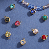18Pcs 9 Colors 304 Stainless Steel with Rhinestone Pendants STAS-BBC0007-01-6