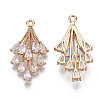 Brass Micro Pave Cubic Zirconia Pendants KK-R111-006-B01-2