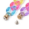 Transparent Glitter Powder Acrylic Curb Chain for DIY Keychains HJEW-JM00400-07-4
